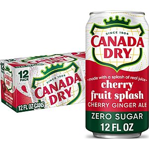 Canada Dry Cherry Gingerale Fruit Splash deal Canada Dry Cherry Gingerale Fruit Splash cans in a pack