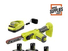 $168.35 – ONE+ 18V Cordless 1/2 in. x 18 in. File Sander Kit with (2) 4.0 Ah Batteries, 2.0 Ah Battery, and Charger – Best Price at HomeDepot ONE+ Cordless File Sander Kit with (2) 4.0 Ah Batteries at HomeDepot