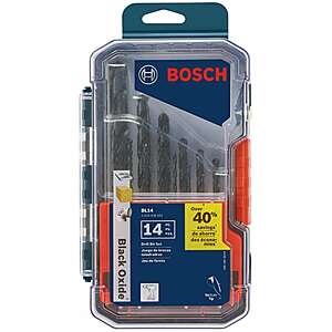 Bosch BL14 Drill Bit Set Deal at Lowe's Bosch 14-Piece Black Oxide HSS Twist Drill Bit Set