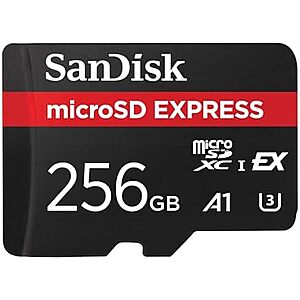 SanDisk 256GB microSD Express Card deal 256GB SanDisk microSD Express Card in black