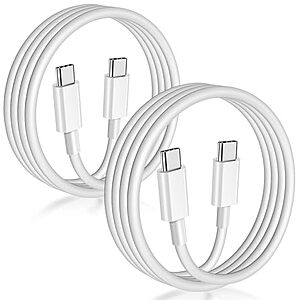 APFEN USB-C to USB-C Cable Deal 2-Pack 6' APFEN USB-C to USB-C cables (White)