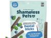 $3.19 – SnS, AC * | 7.2-Oz Shameless Pets Dental Treats for Dogs (The Tooth Berry) at Amazon Shameless Pets Dental Treats for Dogs in a white bowl