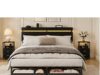 $190.00 – Wrought Studio 3-piece Bedroom Sets (Bedframe + 2 Night Stands), Black – Queeen/$190, King/$208 Wrought Studio 3-piece bedroom set with a wooden bed frame and nightstands