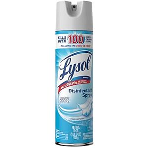 Save on Lysol Disinfectant Spray at Amazon 19-Oz Lysol Disinfectant Spray (Lemon Breeze) on Amazon