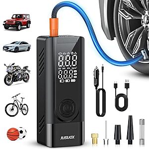 JUSUOX Portable Tire Inflator on Sale JUSUOX Portable Tire Inflator Air Compressor