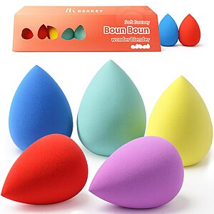 BEAKEY Makeup Sponge Set Deal BEAKEY 5-Pack Makeup Sponge Set in various colors