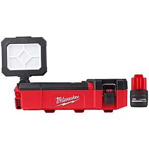 Milwaukee M12 Flood Light Deal at Home Depot Milwaukee M12 Flood Light with high output 2.5 Ah battery