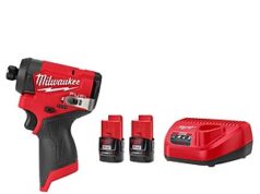 $119.00 – $119: Milwaukee M12 FUEL 12V Lithium-Ion Brushless Cordless 1/4 in. Hex Impact Driver w/M12 Compact 2.0 Ah Battery (2-Pack) Starter Kit at HomeDepot Milwaukee M12 FUEL 1/4 in. Hex Impact Driver Starter Kit with two batteries