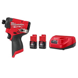 Milwaukee M12 FUEL Impact Driver Kit Deal Milwaukee M12 FUEL 1/4 in. Hex Impact Driver Starter Kit with two batteries