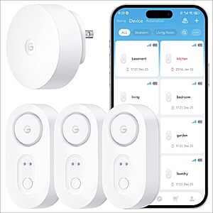 GoveeLife Smart Water Leak Detector deal Three GoveeLife Upgraded Smart Water Leak Detectors on sale at Amazon