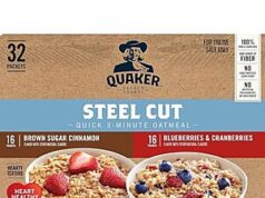 $15.63 – SnS, AC ** | 32-Count Quaker Steel Cut Quick 3-Minute Oatmeal at Amazon (48.8¢ each) 32-Count Quaker Steel Cut Quick 3-Minute Oatmeal box