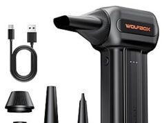 $27.35 – WOLFBOX MF60 Cordless Electric Air Duster w/ 3-Speed & 110,000 RPM – + Free Shipping with Prime or on $35+ WOLFBOX MF60 cordless electric air duster in black
