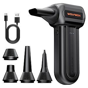 WOLFBOX MF60 air duster on sale WOLFBOX MF60 cordless electric air duster in black