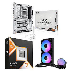Newegg Ryzen 7 9800X3D CPU Bundle Deal Ryzen 7 9800X3D CPU, ASUS B850 MAX GAMING WIFI W Motherboard, and Cooler Master Elite Liquid 240 AIO CPU Cooler bundle