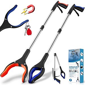 TopGrot Grabber Reachers Sale 2-Pack of TopGrot Foldable Grabber Reachers