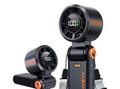 $6.49 – AUIIAH GS30 3-in-1 Handheld Portable Turbo Fan w/ 5-Speed & LED Display (Black) – with Prime or on Orders over $35 AUIIAH GS30 portable turbo fan in black