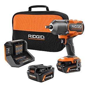 RIDGID 18V Impact Wrench Kit Home Depot Deal RIDGID 18V Impact Wrench Kit with (2) 4.0 Ah Lithium-Ion Batteries