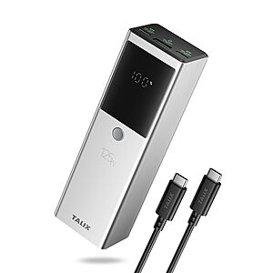 Talix Laptop Power Bank deal 3-Port TALIX Laptop Power Bank with 240W USB-C cable