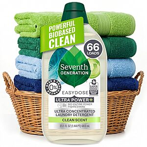 Seventh Generation Ultra Power Plus Laundry Detergent Deal 23.1-Ounce Seventh Generation Ultra Power Plus Concentrated Liquid Laundry Detergent bottle