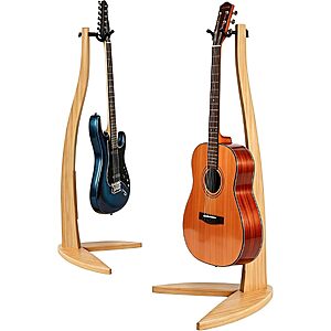 $29.99 – 42″ Muso Solid Bamboo Guitar & Bass Hanger Stand (Bamboo) Now + Free Shipping w/ Prime or on $35+