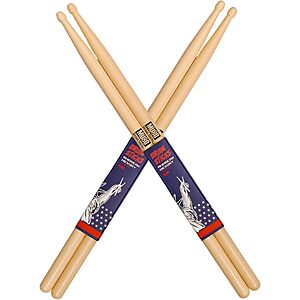 $7.49 – 2-Pack American Hickory Drumsticks (5B/ 5A/ 7A)  + Free Shipping w/ Prime or on $35+