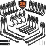 $24.99 – 26-Pack Nacial Heavy Duty Garage Storage Hooks w/ 2 Extension Cord Storage Straps (Black)  + Free Shipping