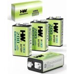 $9.07 – 4 Pack HW 9V Rechargeable Batteries 500+Cycles NiMH for TENS and EMS Units + Free Shipping w/Prime