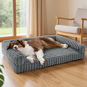 $22.79 – 35″ Bedsure Orthopedic Memory Foam Large Dog Bed w/ Three-Sided Bolster (3 colors) from  + Free Shipping w/ Prime or on $35+