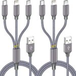 $4.49 – 2-Pack 6′ HaoKanDe MFi 3-in-1 Multi Charging Cable (Lightning, USB-C & Micro USB)  ($2.24 each) + Free Shipping w/ Prime or on $35+