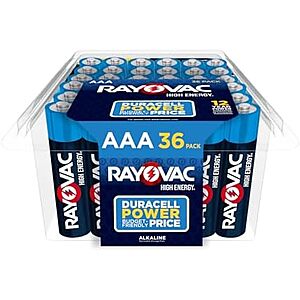 $5.18 – SnS, AC * | 36-Count Rayovac AAA Batteries at Amazon (14.4￠ each)