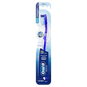 $1.00 – $1MM! 2/$1.94 get $3 Walmart Cash Oral-B Toothbrush Dual Clean, Medium, 1 Count