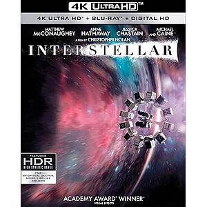 $14.96 – * | Interstellar (4K UHD + Blu-ray + Digital) at Amazon