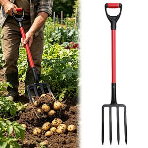 $9.99 – 44″ 4-Tine Heavy Duty Pitchfork w/ Fiberglass Handle — Lowest Price Ever on Amazon with Free Shipping
