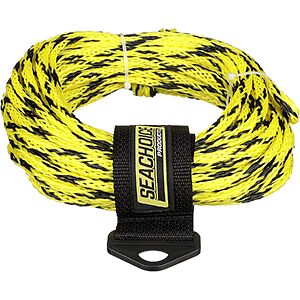 $7.20 – 50′ SEACHOICE Tube Tow Rope (Black/Yellow)  + Free Shipping w/ Prime or on $35+