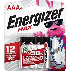 $2.29 – | 4-Count Energizer MAX AAA Batteries at Amazon