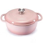 $29.68 – 6-Quart DUMOS Enameled Cast Iron Dutch Oven Pot w/ Lid (Gradient Pink) – Lowest Price Ever at Amazon