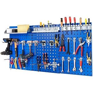 $29.74 – * | 3-Piece Goplus Wall-Mounted Pegboards w/ 28-Pc Accessories at Amazon
