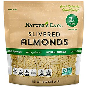 $3.37 – | 10-Oz Nature’s Eats Blanched Slivered Almonds at Amazon