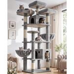 $89.99 – 82″ Globlazer F82 Cat Tree Tower (Light Grey) at Lowest Price Ever on Amazon