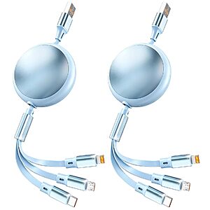 $9.99 – 2-Pack MPATIBY 3-in-1 Retractable Multi Charging Cable w/ USB-C, Micro-USB & Lightning Connectors –  ($4.99 each) + Free Shipping w/ Prime or on $35+