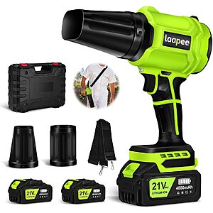 $29.99 – laapee Cordless Handheld Leaf Blower w/ 2x 4.0Ah Batteries & Charger –  with Prime or on $35+ Order