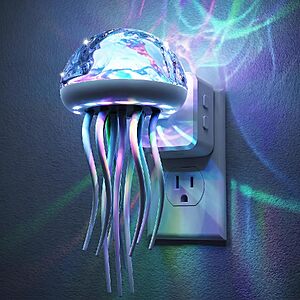 $11.99 – JandCase RGB Color-Changing Rotating Jellyfish Projector Night Light with Ocean Wave Effect & Dusk-to-Dawn Sensor –  + Free Shipping w/ Prime or on $35+