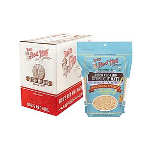$12.68 – SnS  | 4-Pack 22-Oz Bob’s Red Mill Organic Quick Cooking Steel Cut Oats at Amazon ($3.17 each)