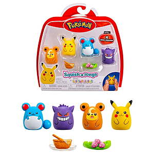 $7.97 – 4-Pack Pokémon Squish-a-longs Mini-Squish + Free Shipping w/ Walmart+ or on $35+