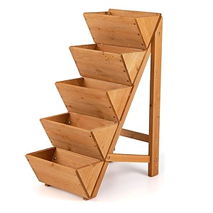 $46.74 – Giantex 5-Tier Solid Wood Outdoor Planter Box:  + Free Shipping at Amazon