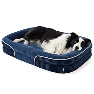 $28.04 – Bedsure 42″ XL Orthopedic Oval Bolster Dog Bed (Charcoal) – with Prime or on $35+ Purchase at Amazon