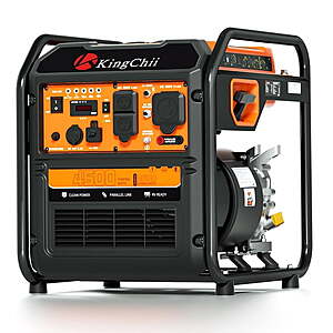 $288.79 – KingChii 4500W Portable Gas Inverter Generator w/ CO Sensor, ECO Mode & 30A RV Outlet Now at Lowest Price Ever on Walmart
