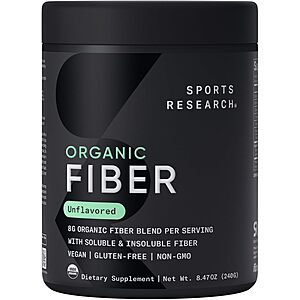 $13.47 – 8.47-Oz Sports Research Organic Fiber Powder (30-Servings, Unflavored) on Sale for  with S&S + Free Shipping