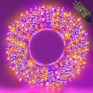 $9.49 – WASTROYAL Halloween Plug-in String Lights (Purple Orange or Warm White) on Sale for  with Prime or on $35+
