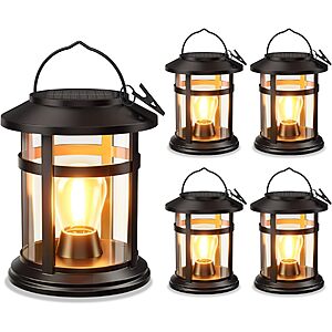 $23.99 – 4-Pack BONLION Solar Hanging Lanterns Outdoor LED Lights (Warm Light) – with Prime or Free Shipping on Orders $35+
